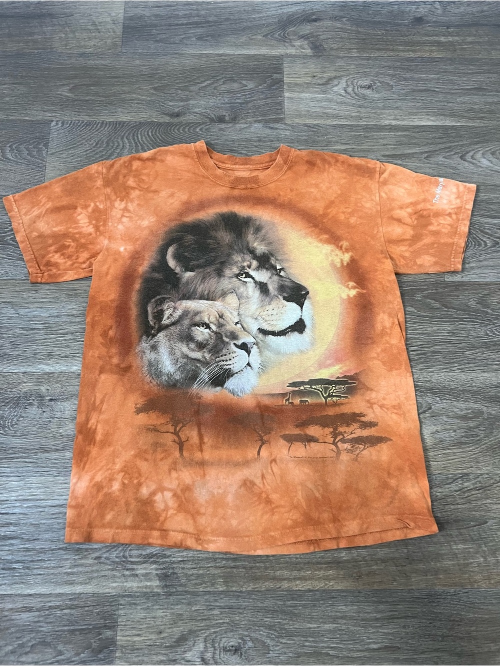 The Mountain Orange Tie-Dye Lion Portrait Short Sleeve Tee/A765